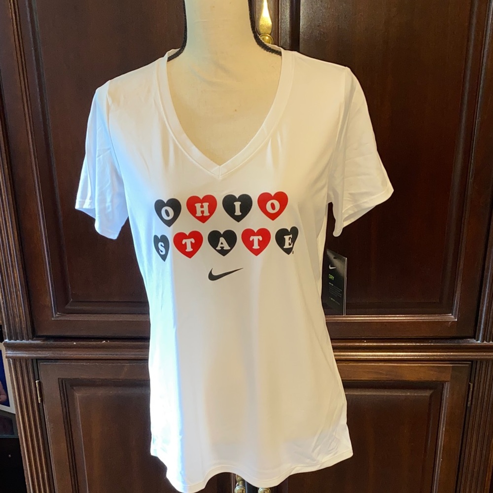 Nike White Ohio State Heart Tee Medium